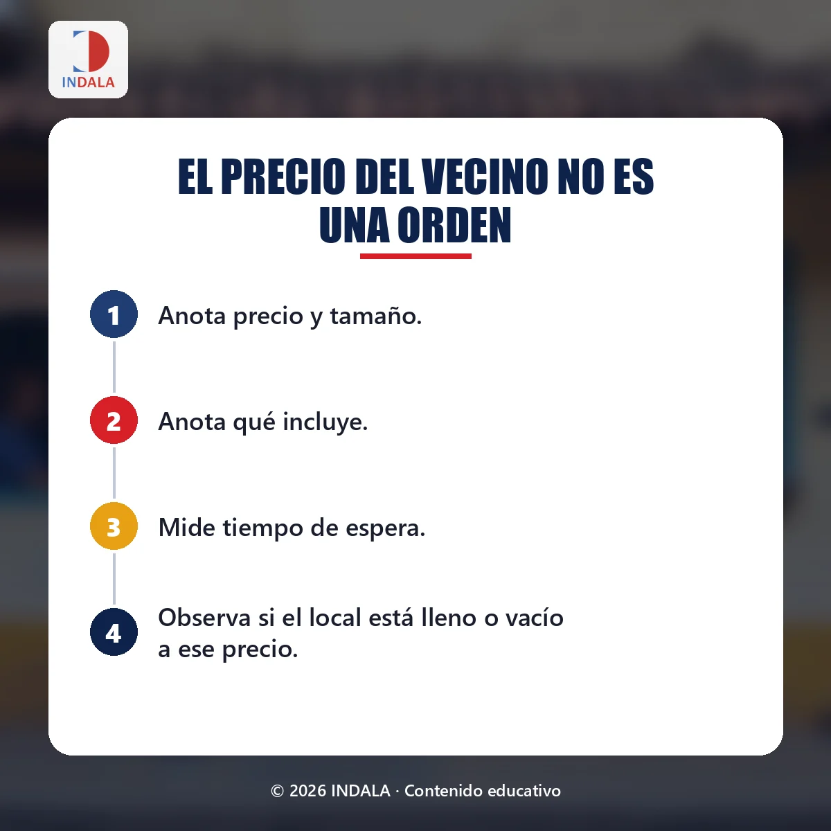 Resumen visual sobre «El precio del vecino no es una orden»