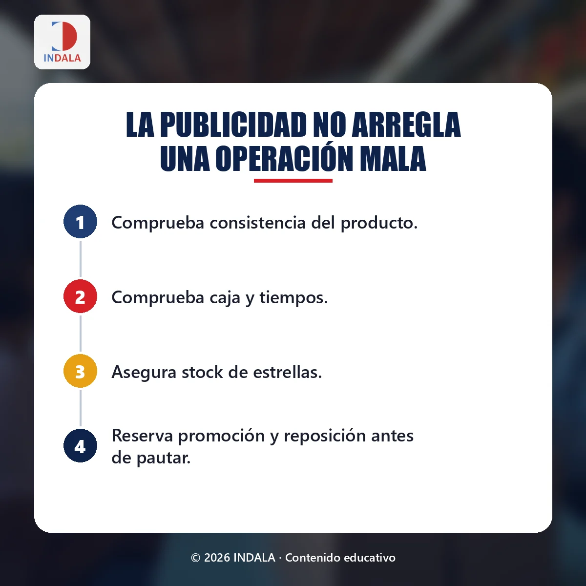 Resumen visual sobre la publicidad no arregla una operación mala