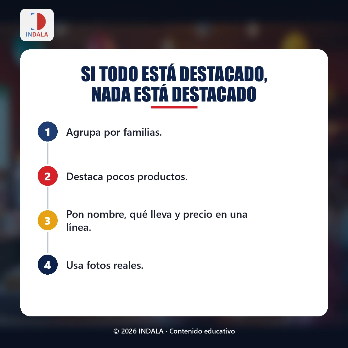 Resumen visual sobre si todo está destacado, nada está destacado